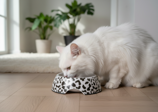 chat qui boit soupe
