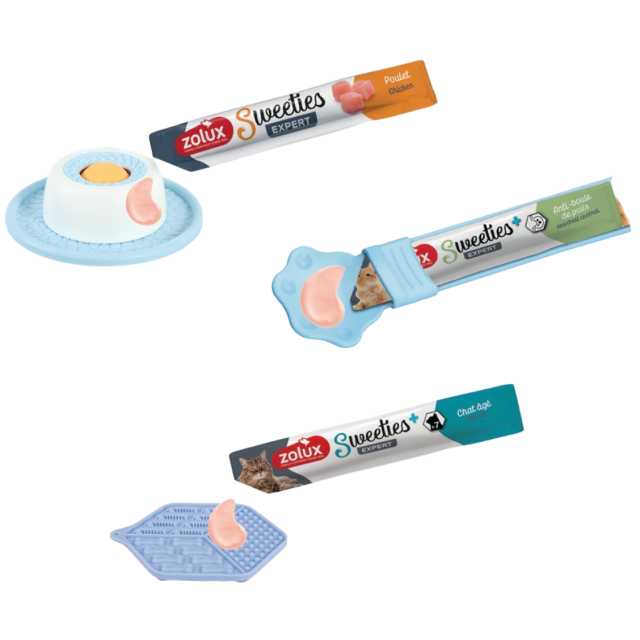 cuillère sweeties - gamelle - tapis à lécher