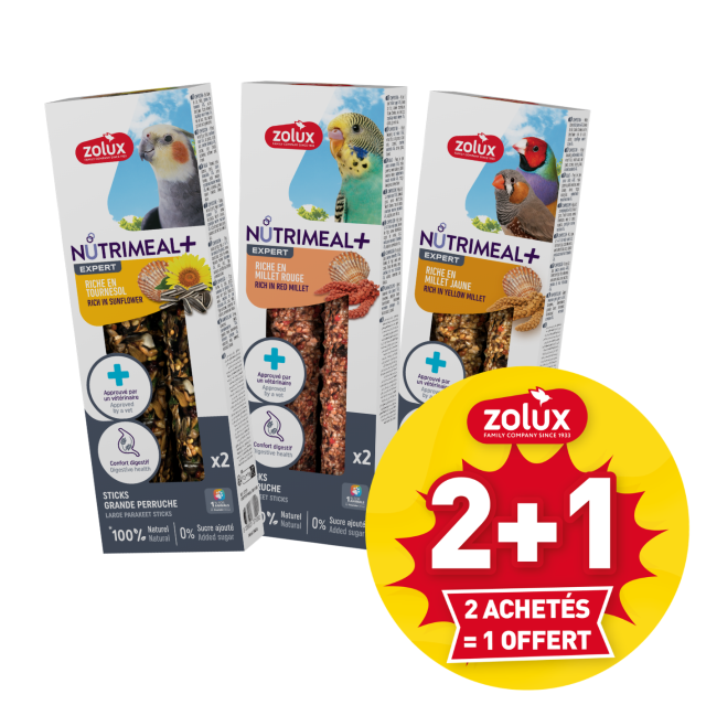 2 sticks Nutrimeal pour oiseaux achetés = 1 OFFERT