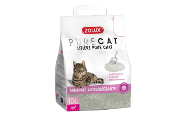 Litière Purecat agglomérante parfumée antibactérienne réf. 476 317